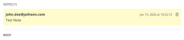 Jatheon Cloud item with added notes and the total notes count shown