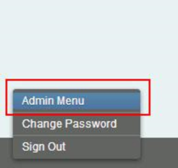 Jatheon cCore web interface with the Admin Menu section