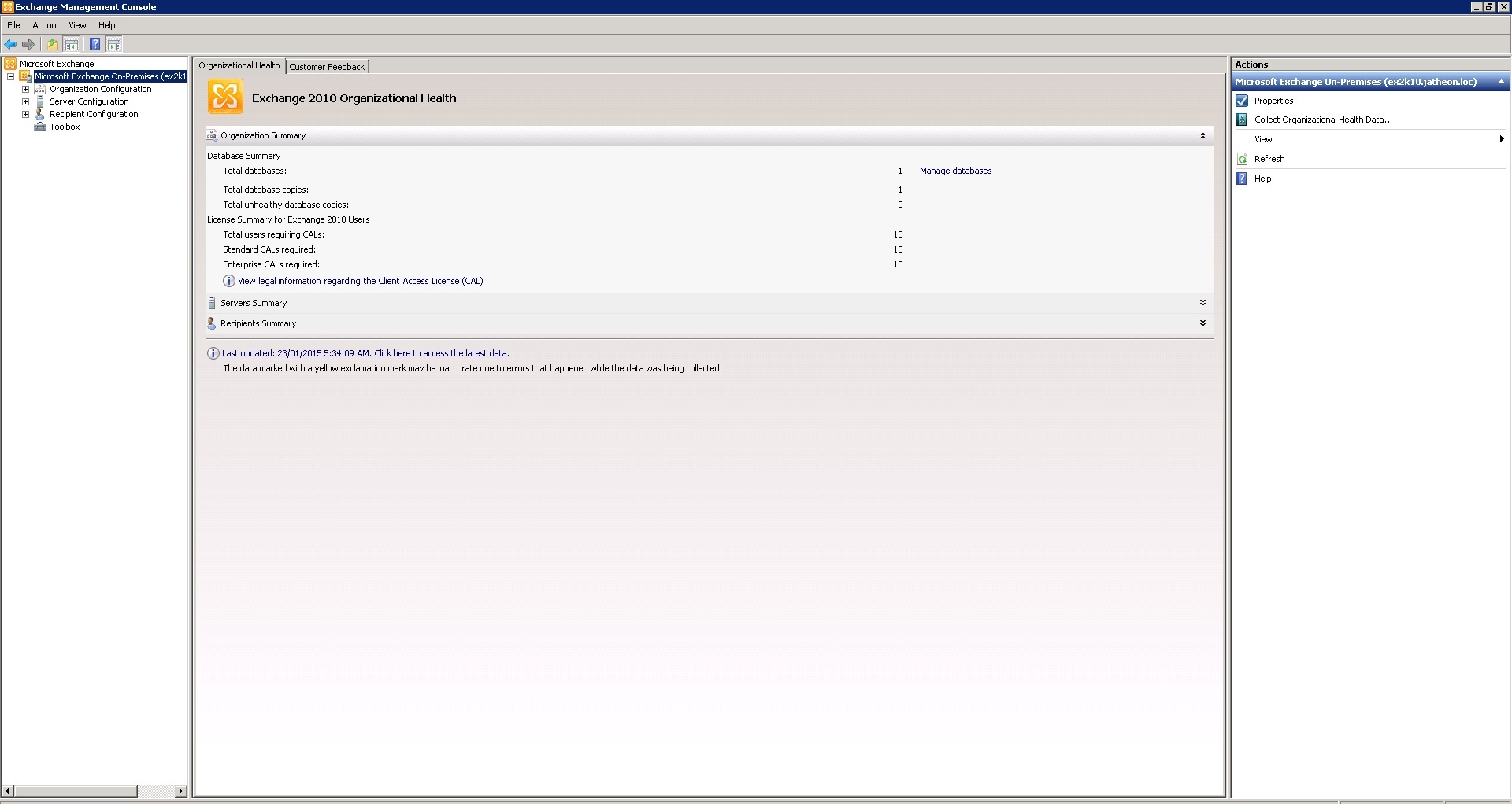 Exchange Management Console Recipient Configuration with the option to create a new mail contact for Jatheon Cloud