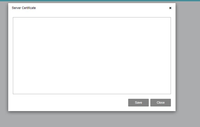 LDAP server certificate window with Save button to download it from Jatheon cCore