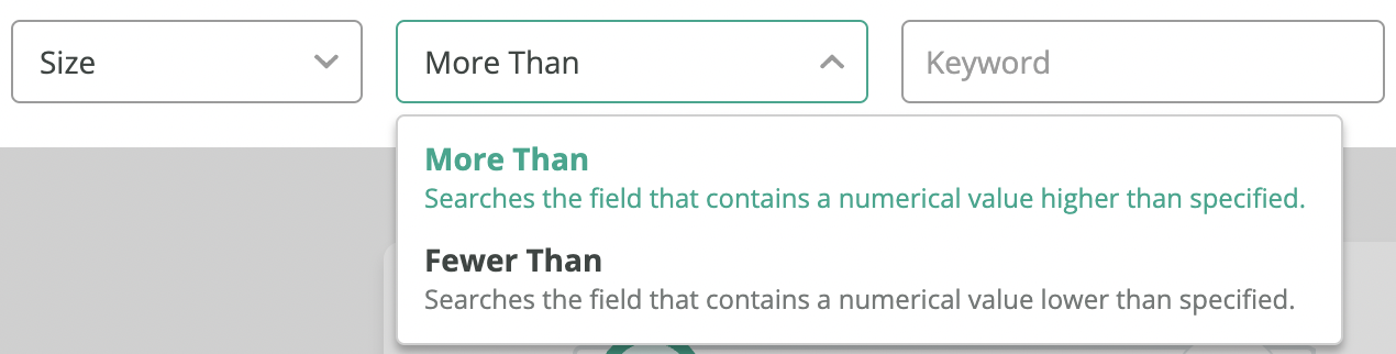 File size filter