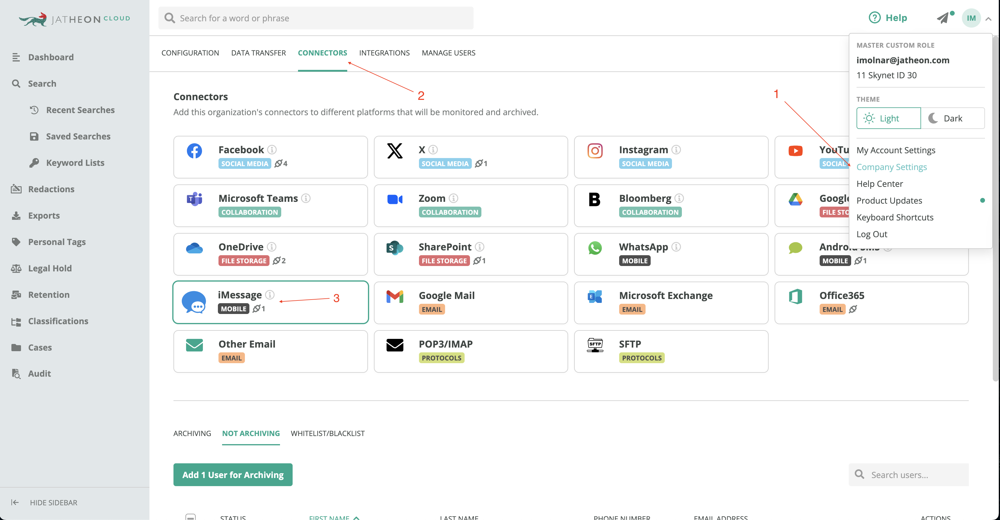 Client side - Jatheon admin - first step how to get to iMessage connector.png