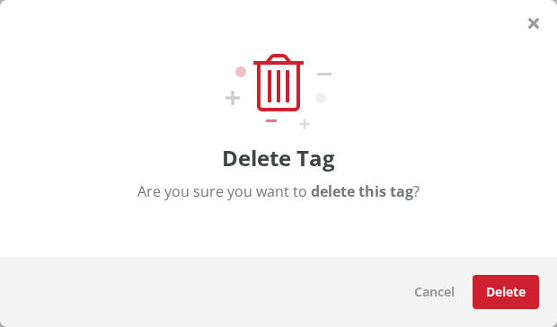 Delete Tag confirmation