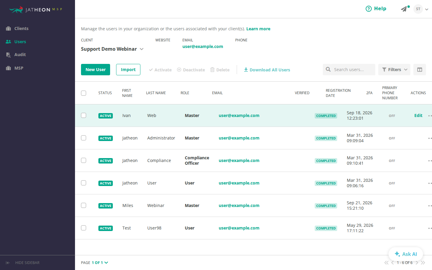 Download All Users