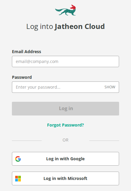 Login page