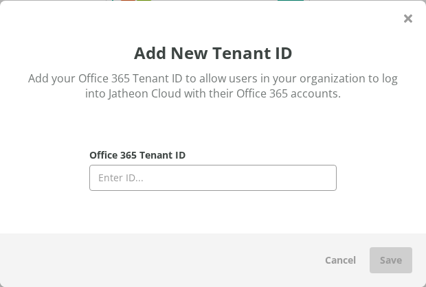 Add New Tenant ID window
