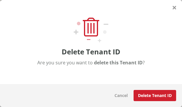 Delete Tenant ID window