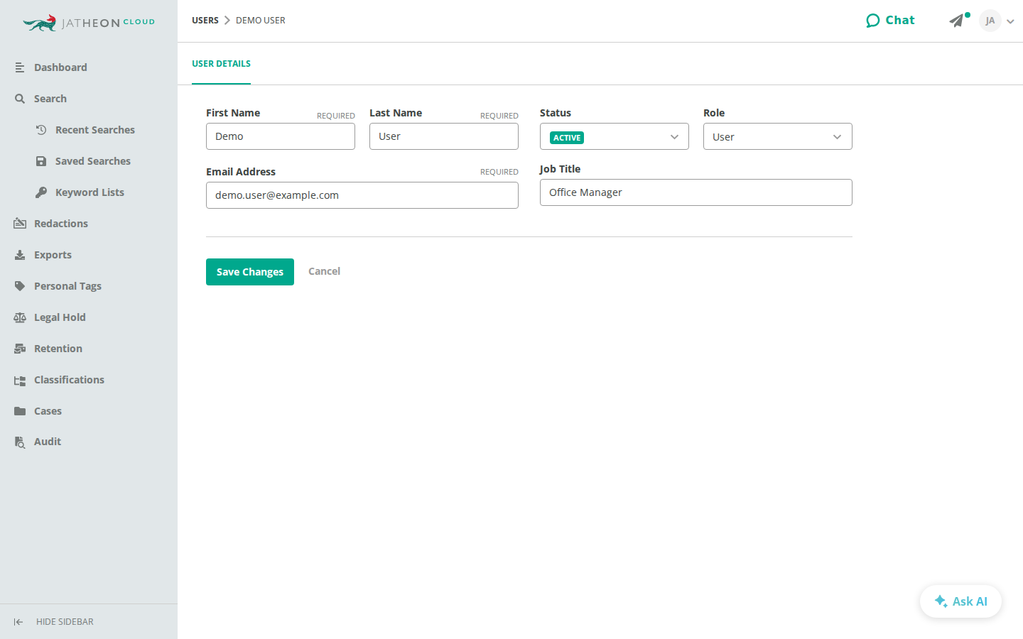 New User form