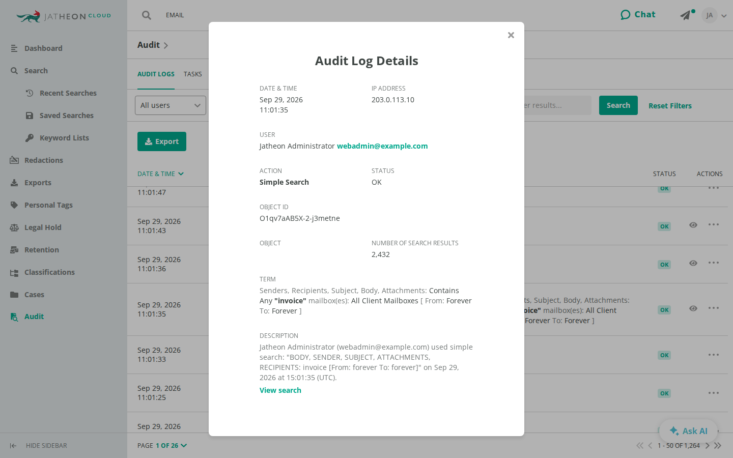 Audit Log Details