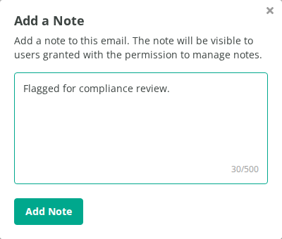 Add a Note window
