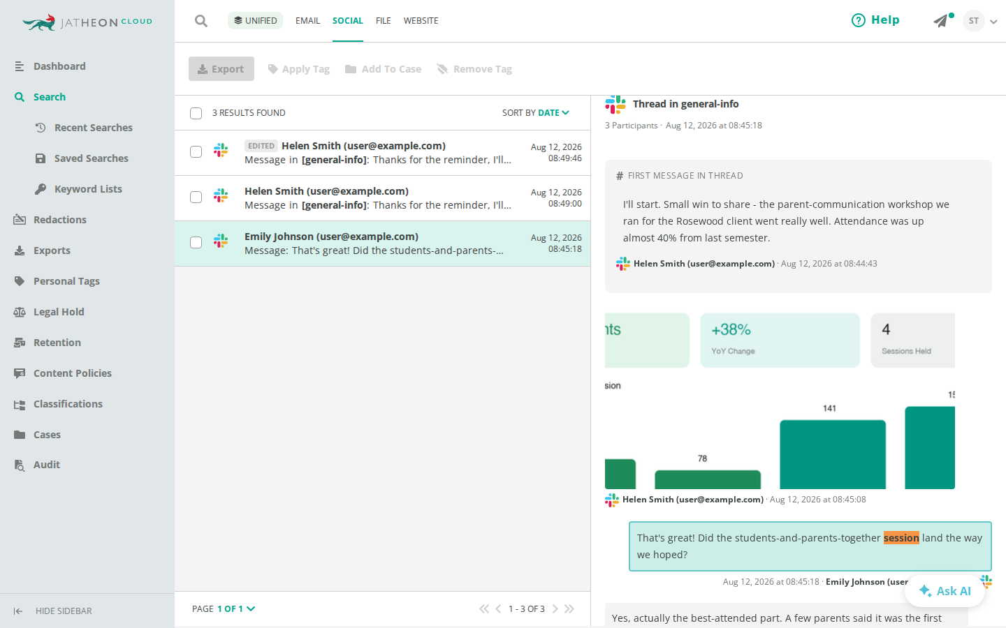 Thread reply in the Single Result View