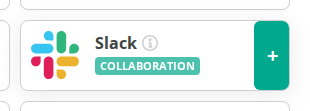 Slack card with the + button