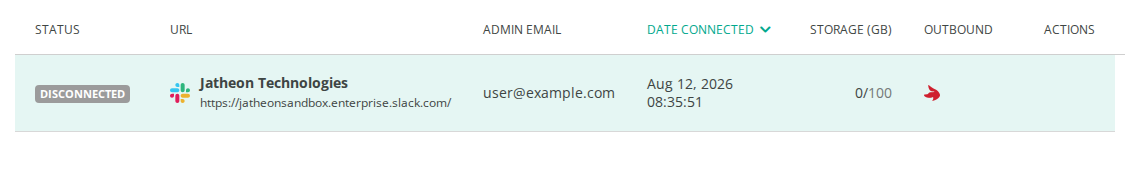 Slack connections list