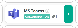 MS Teams card with the + button