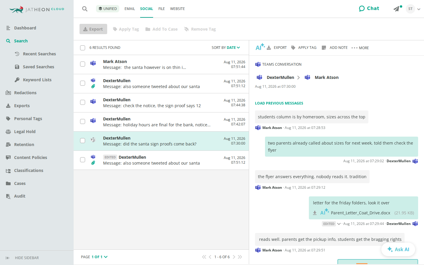 Teams message view