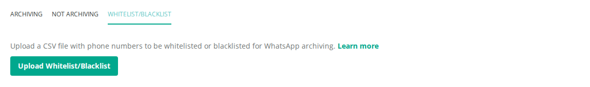 Whitelist/Blacklist tab