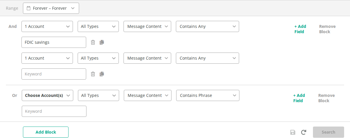 Combined conditions and blocks