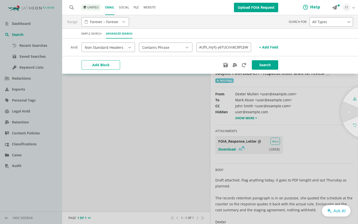 Search by a header value