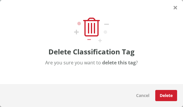 Delete Classification Tag window
