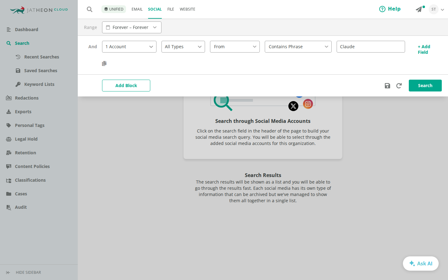 Social search set to find messages from Claude