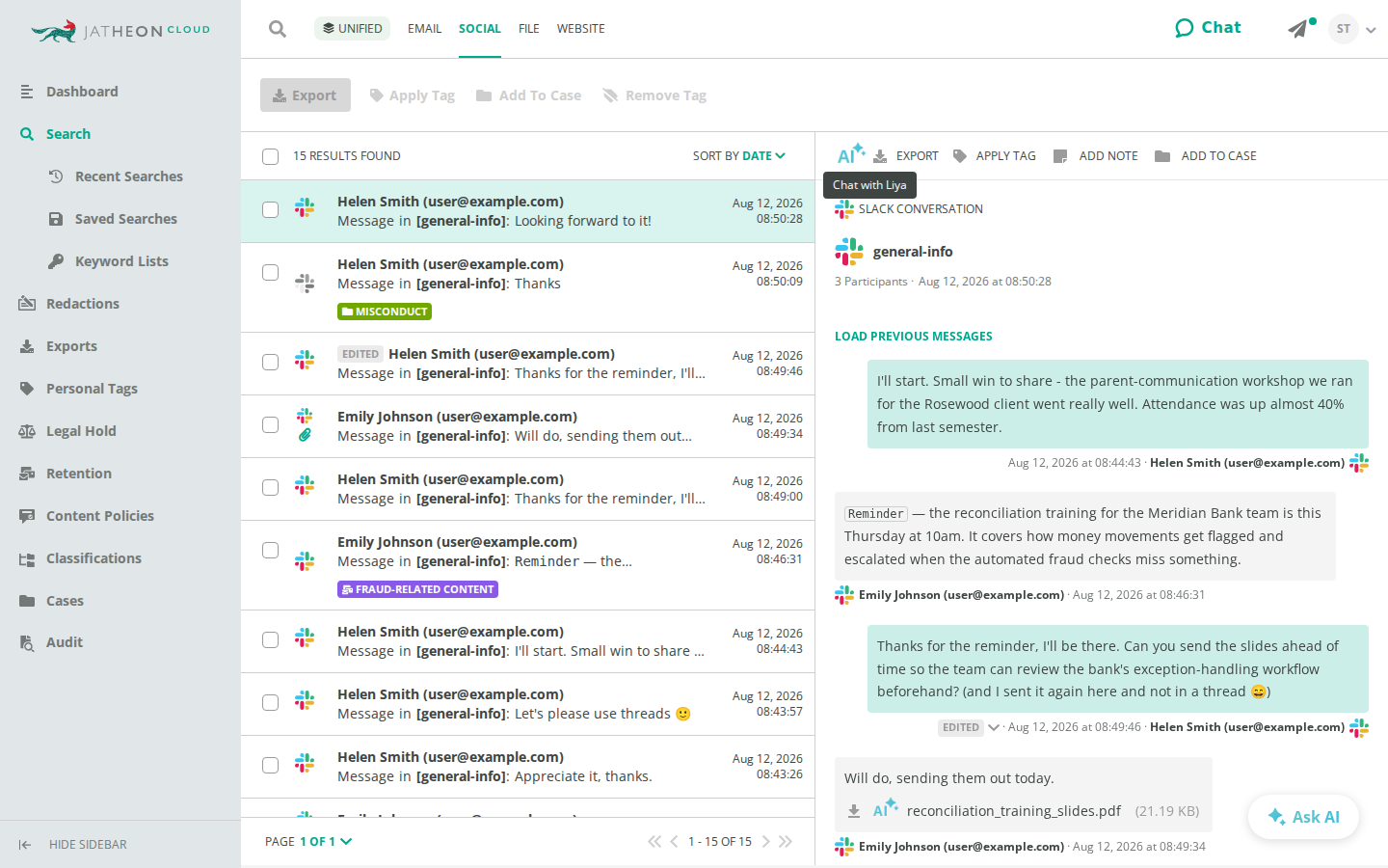 AI icon above an open Slack conversation